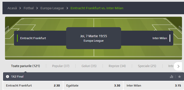 ponturi pariuri fotbal europa league