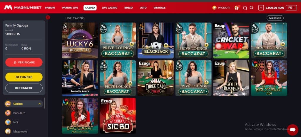 live casino magnumbet
