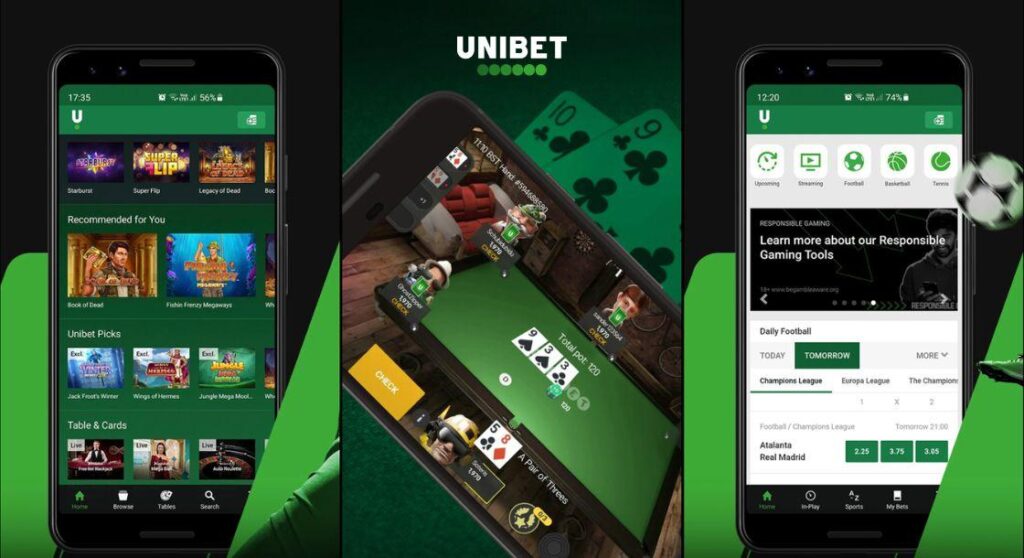 aplicații android Unibet