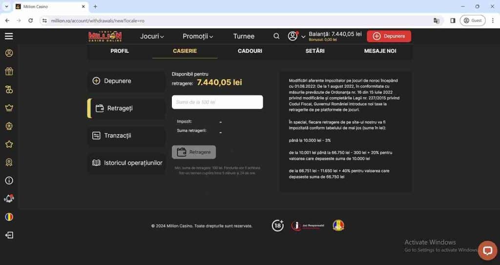 retragere million