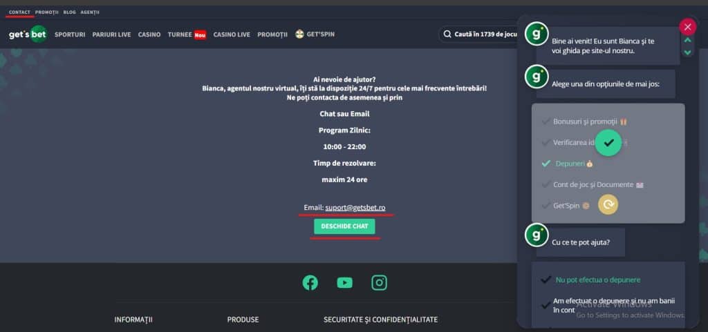 metode contact getsbet