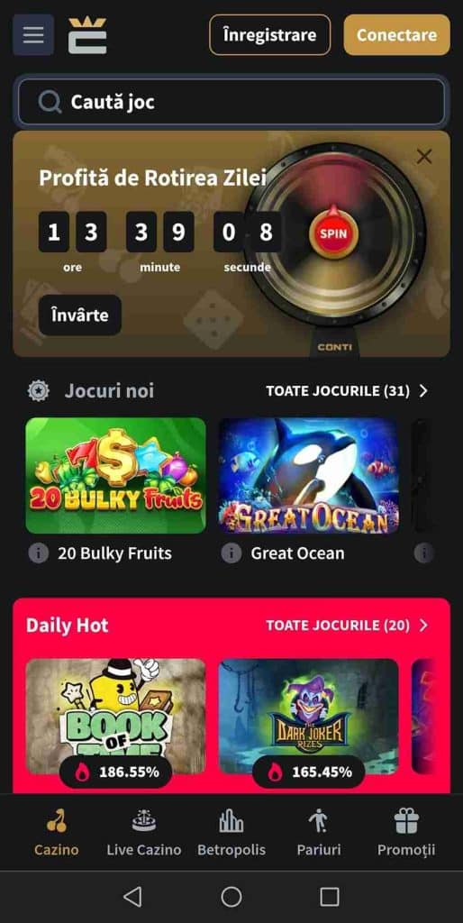 pagina cazino conti mobile