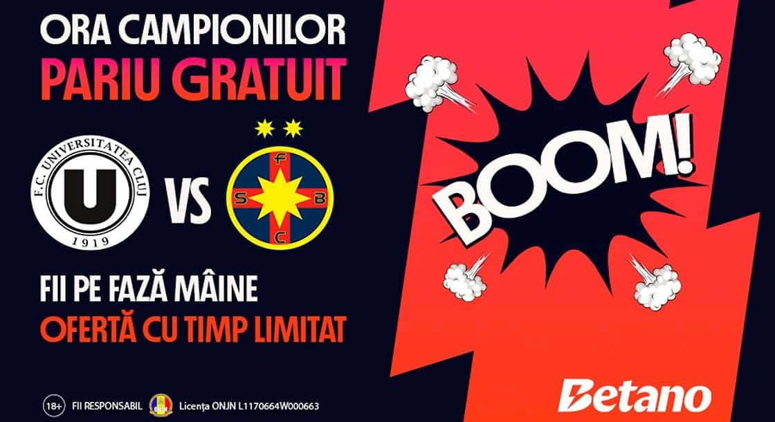pariu gratuit U Cluj - FCSB